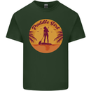 Paddleboarding Girl Mens Cotton T-Shirt Tee Top Forest Green
