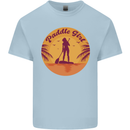 Paddleboarding Girl Mens Cotton T-Shirt Tee Top Light Blue