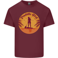 Paddleboarding Girl Mens Cotton T-Shirt Tee Top Maroon