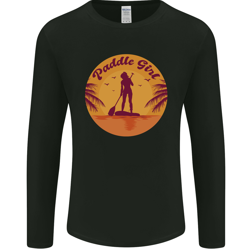 Paddleboarding Girl Mens Long Sleeve T-Shirt Black