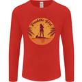 Paddleboarding Girl Mens Long Sleeve T-Shirt Red