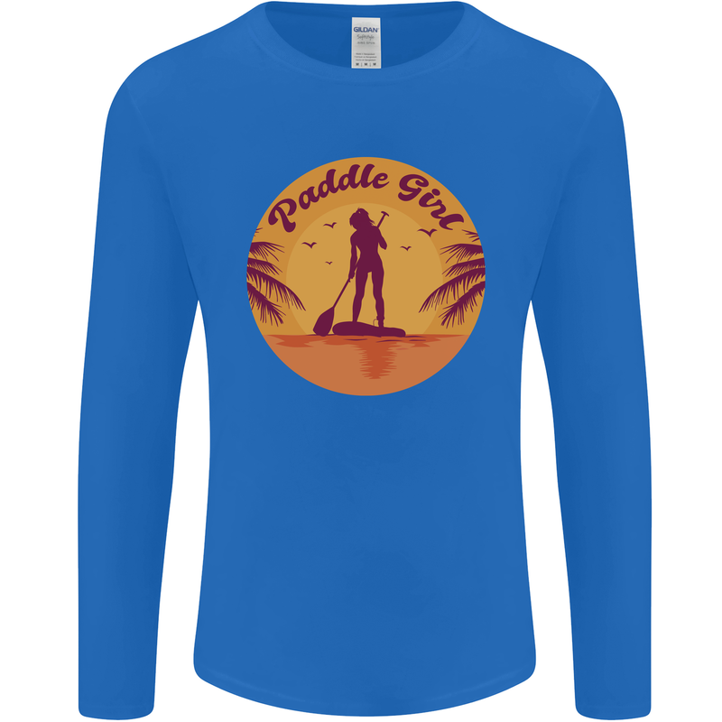 Paddleboarding Girl Mens Long Sleeve T-Shirt Royal Blue