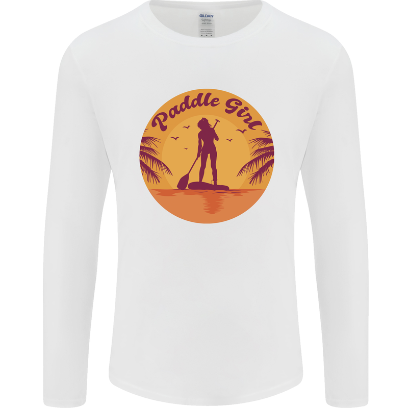 Paddleboarding Girl Mens Long Sleeve T-Shirt White