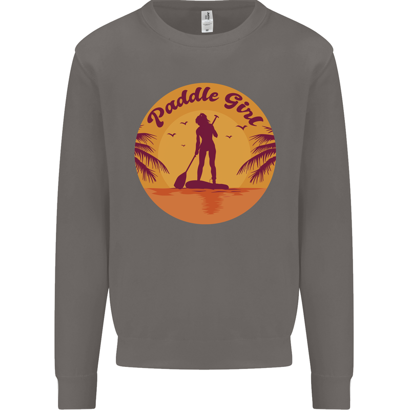 Paddleboarding Girl Mens Sweatshirt Jumper Charcoal