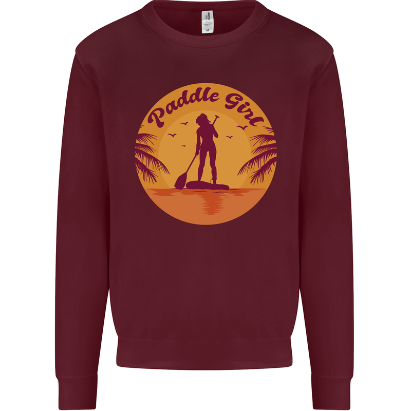 Paddleboarding Girl Mens Sweatshirt Jumper Maroon