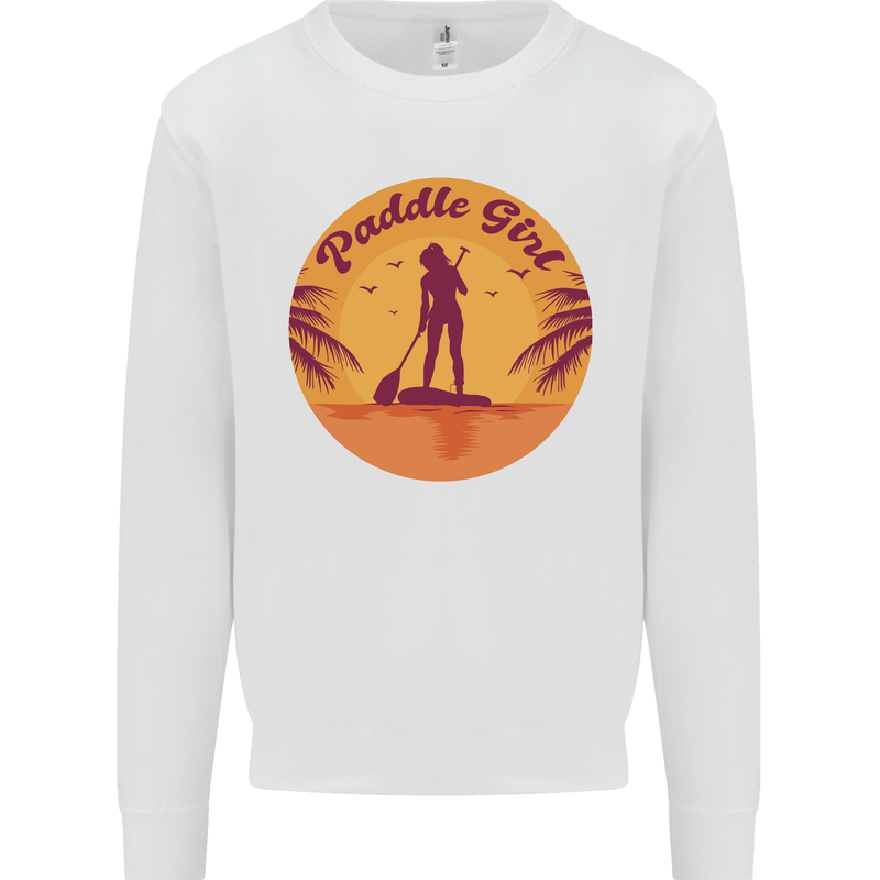 Paddleboarding Girl Mens Sweatshirt Jumper White