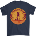 Paddleboarding Girl Mens T-Shirt 100% Cotton Navy Blue