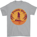 Paddleboarding Girl Mens T-Shirt 100% Cotton Sports Grey