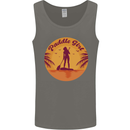 Paddleboarding Girl Mens Vest Tank Top Charcoal