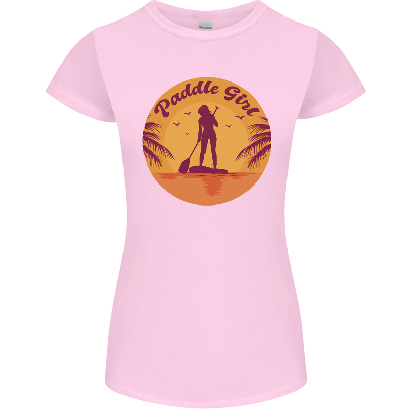 Paddleboarding Girl Womens Petite Cut T-Shirt Light Pink