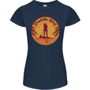Paddleboarding Girl Womens Petite Cut T-Shirt Navy Blue