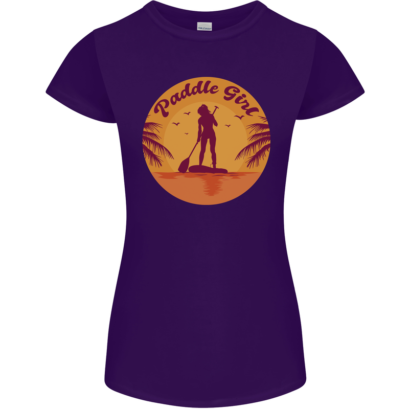 Paddleboarding Girl Womens Petite Cut T-Shirt Purple