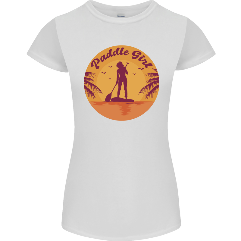 Paddleboarding Girl Womens Petite Cut T-Shirt White