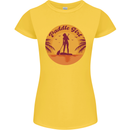Paddleboarding Girl Womens Petite Cut T-Shirt Yellow