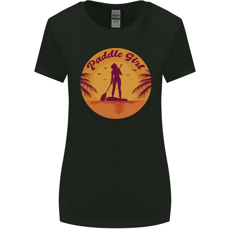 Paddleboarding Girl Womens Wider Cut T-Shirt Black