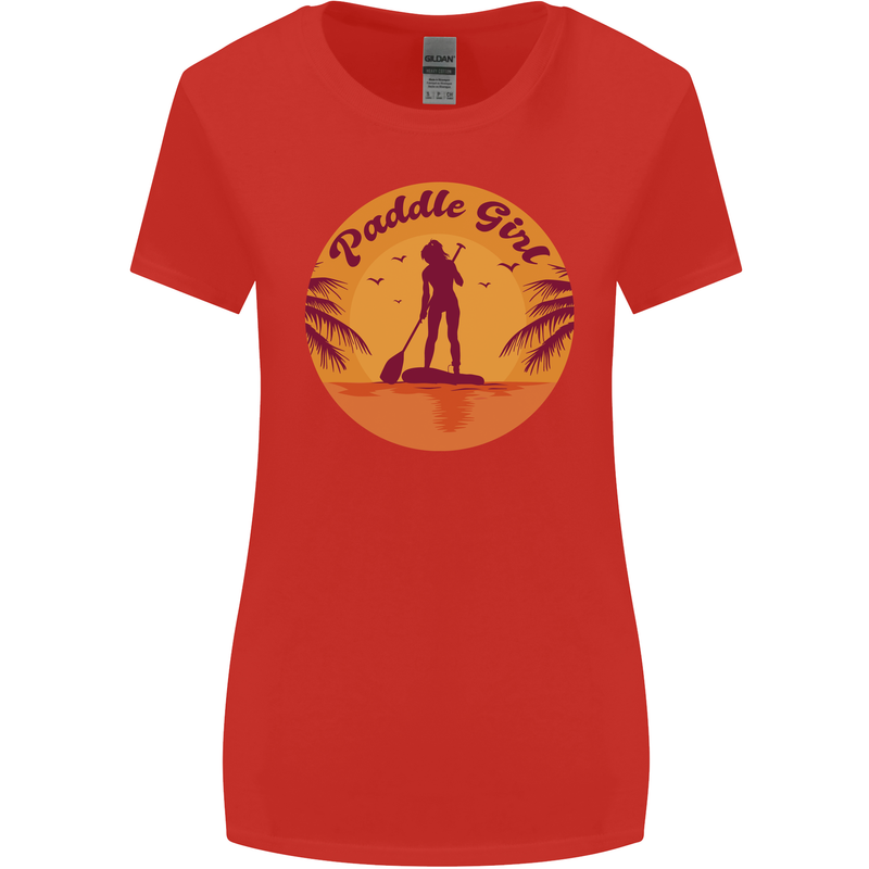 Paddleboarding Girl Womens Wider Cut T-Shirt Red