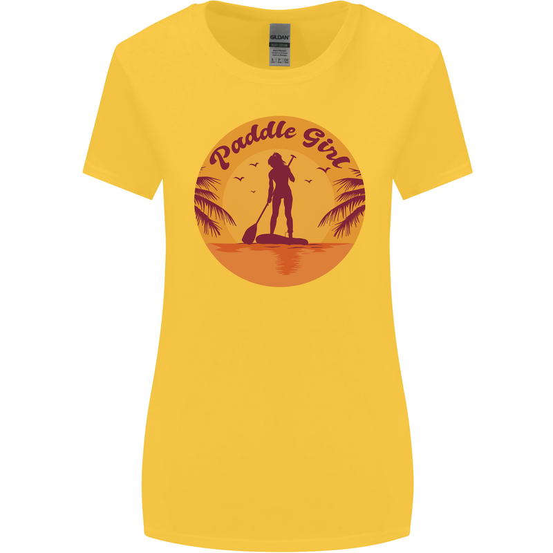 Paddleboarding Girl Womens Wider Cut T-Shirt Yellow