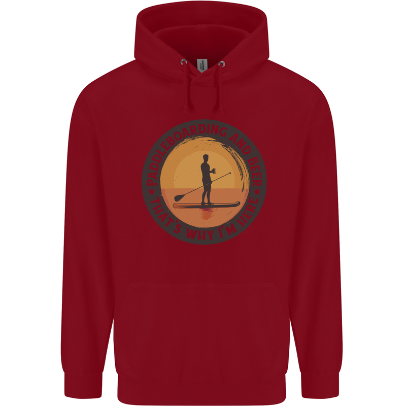 Paddleboarding & Beer Funny Paddleboard Childrens Kids Hoodie Red