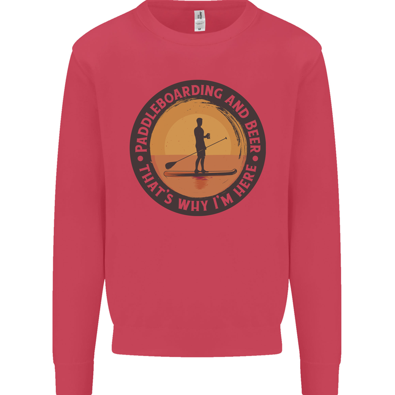 Paddleboarding & Beer Funny Paddleboard Kids Sweatshirt Jumper Heliconia
