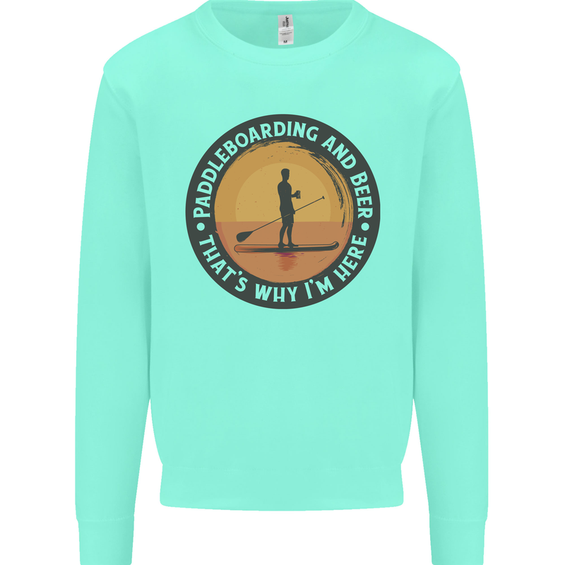 Paddleboarding & Beer Funny Paddleboard Kids Sweatshirt Jumper Peppermint
