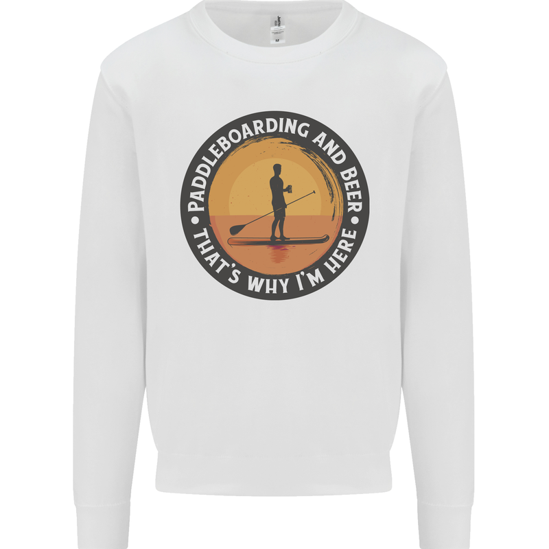 Paddleboarding & Beer Funny Paddleboard Mens Sweatshirt Jumper White