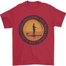 Paddleboarding & Beer Funny Paddleboard Mens T-Shirt 100% Cotton Red