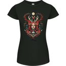 Pagan Woman of the Earth Stonehenge Druid Skulls Womens Petite Cut T-Shirt Black