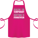 Pain Is Temporary Gym Quote Bodybuilding Cotton Apron 100% Organic Pink