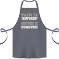 Pain Is Temporary Gym Quote Bodybuilding Cotton Apron 100% Organic Steel