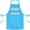 Pain Is Temporary Gym Quote Bodybuilding Cotton Apron 100% Organic Turquoise
