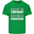 Pain Is Temporary Gym Quote Bodybuilding Kids T-Shirt Childrens Irish Green