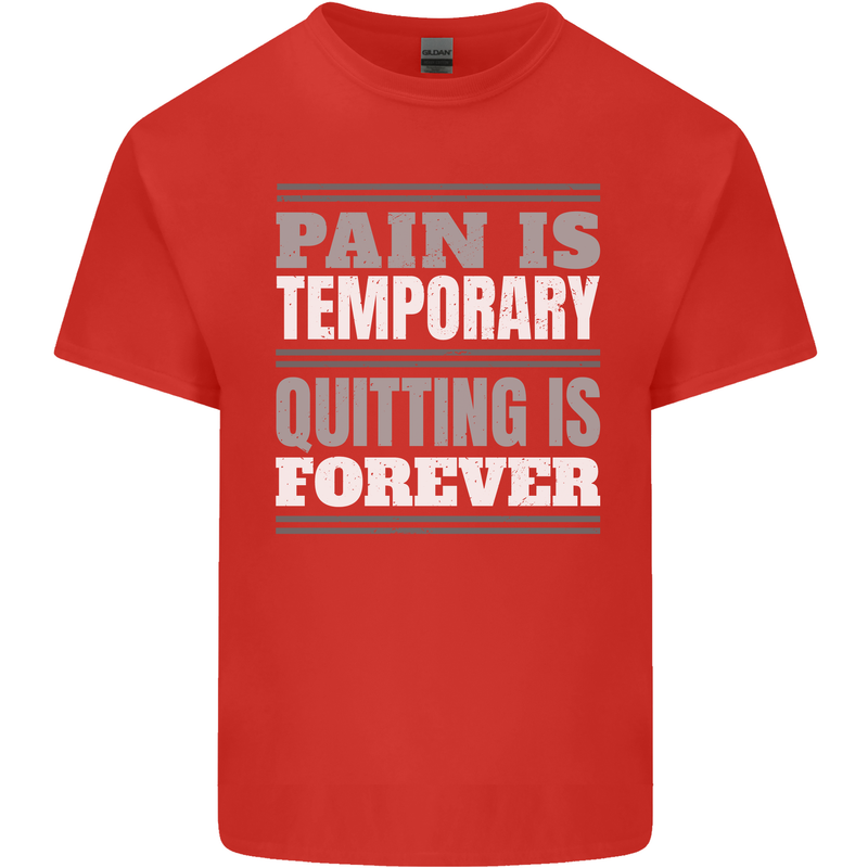 Pain Is Temporary Gym Quote Bodybuilding Kids T-Shirt Childrens Red