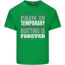 Pain Is Temporary Gym Quote Bodybuilding Mens Cotton T-Shirt Tee Top Irish Green