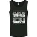Pain Is Temporary Gym Quote Bodybuilding Mens Vest Tank Top Black