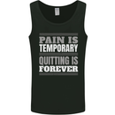 Pain Is Temporary Gym Quote Bodybuilding Mens Vest Tank Top Black