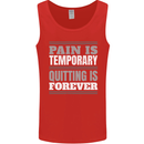 Pain Is Temporary Gym Quote Bodybuilding Mens Vest Tank Top Red