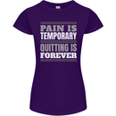 Pain Is Temporary Gym Quote Bodybuilding Womens Petite Cut T-Shirt Purple