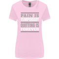 Pain Is Temporary Gym Quote Bodybuilding Womens Wider Cut T-Shirt Light Pink
