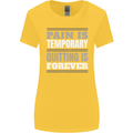 Pain Is Temporary Gym Quote Bodybuilding Womens Wider Cut T-Shirt Yellow