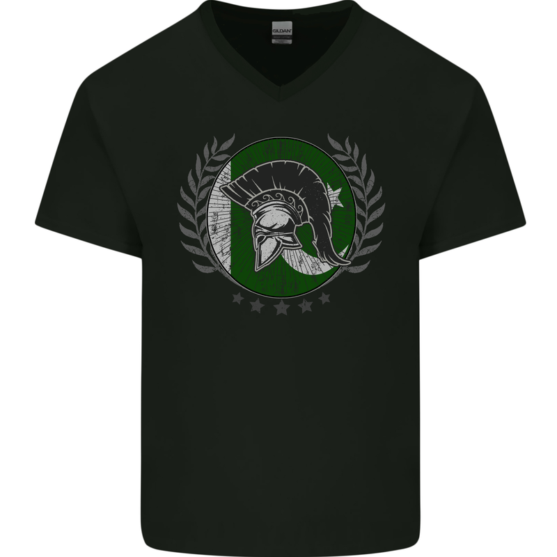 Pakistan Bodybuilding Gym Training Pakistani Mens V-Neck Cotton T-Shirt Black