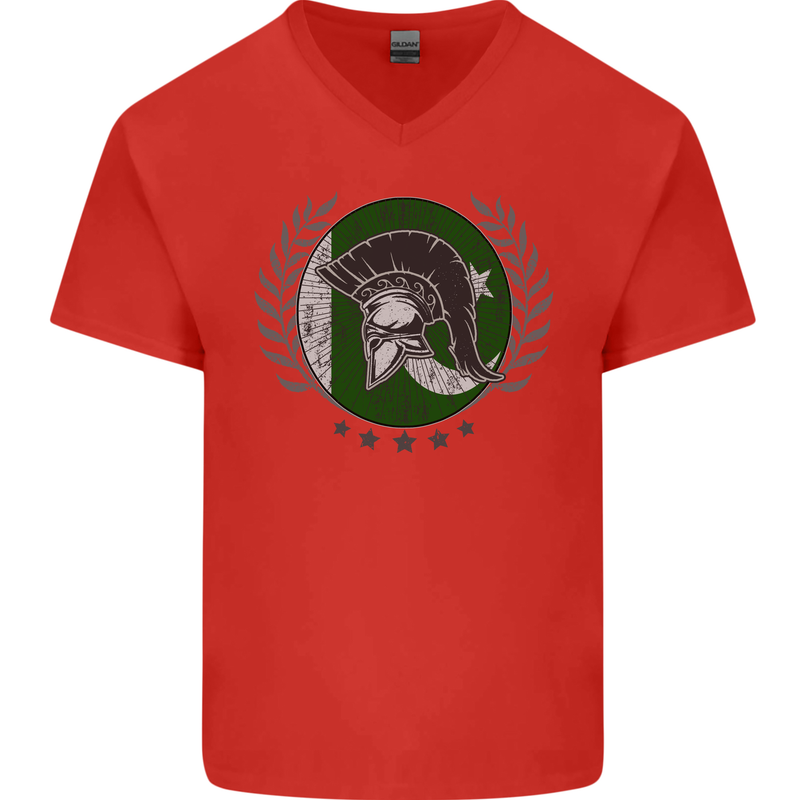 Pakistan Bodybuilding Gym Training Pakistani Mens V-Neck Cotton T-Shirt Red