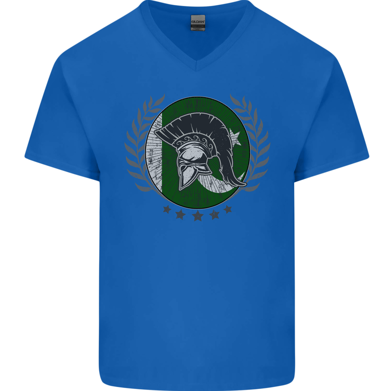 Pakistan Bodybuilding Gym Training Pakistani Mens V-Neck Cotton T-Shirt Royal Blue
