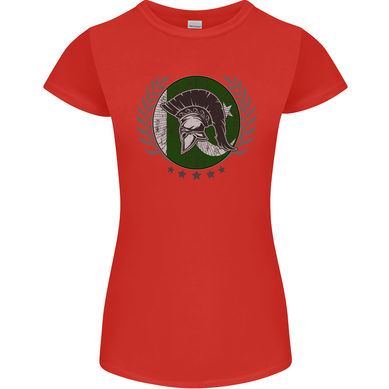Pakistan Bodybuilding Gym Training Pakistani Womens Petite Cut T-Shirt Red