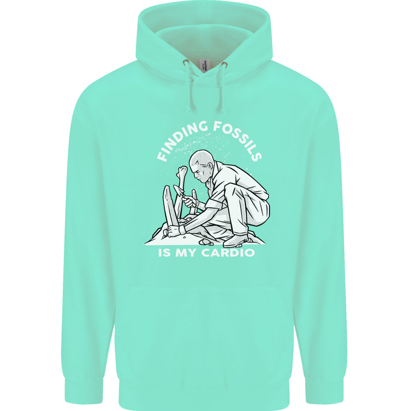Palaeontology Finding Fossils is My Cardio Childrens Kids Hoodie Peppermint