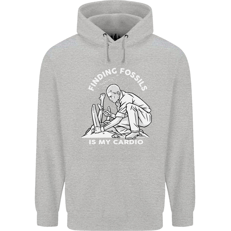 Palaeontology Finding Fossils is My Cardio Childrens Kids Hoodie Sports Grey