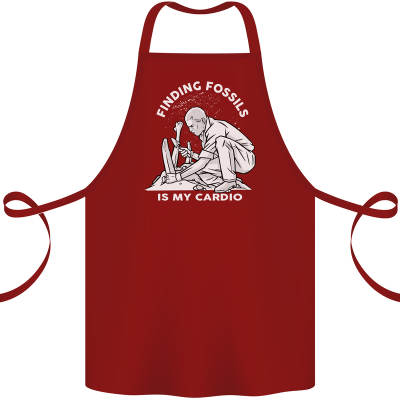 Palaeontology Finding Fossils is My Cardio Cotton Apron 100% Organic Maroon