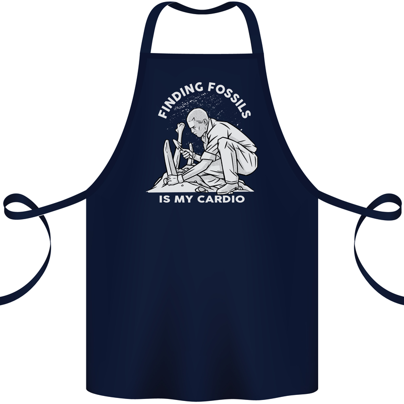 Palaeontology Finding Fossils is My Cardio Cotton Apron 100% Organic Navy Blue