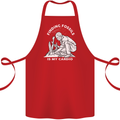 Palaeontology Finding Fossils is My Cardio Cotton Apron 100% Organic Red
