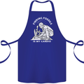 Palaeontology Finding Fossils is My Cardio Cotton Apron 100% Organic Royal Blue