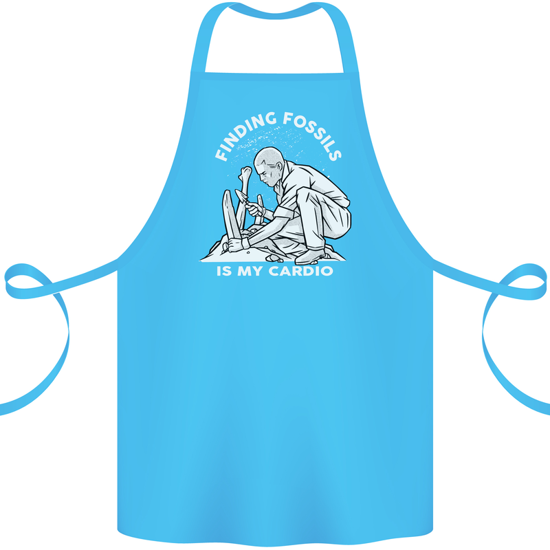 Palaeontology Finding Fossils is My Cardio Cotton Apron 100% Organic Turquoise